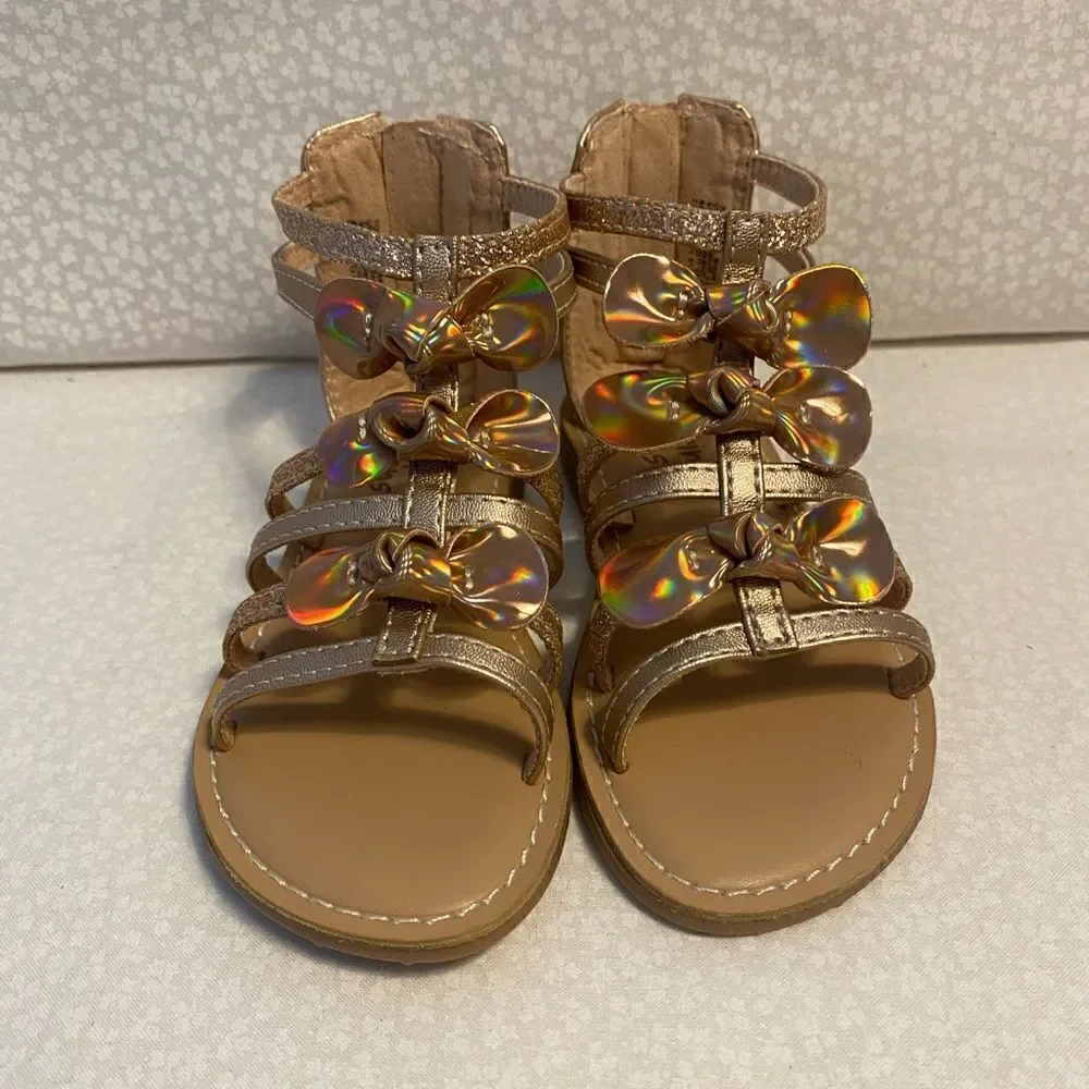 Jumping Beans Girls Enchanted Bow Gladiator Sandals - Rose Gold